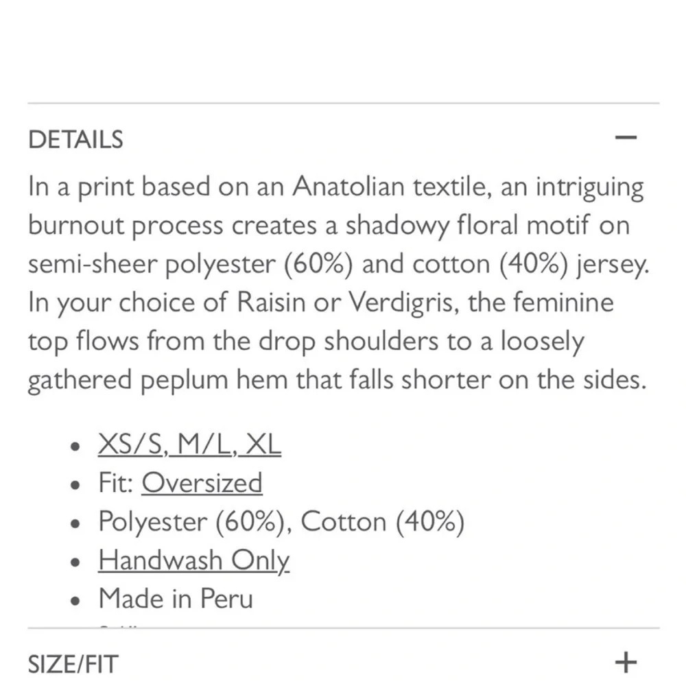 Peruvian Connection anatolia burnout short sleeve top XL - Picture 6 of 10